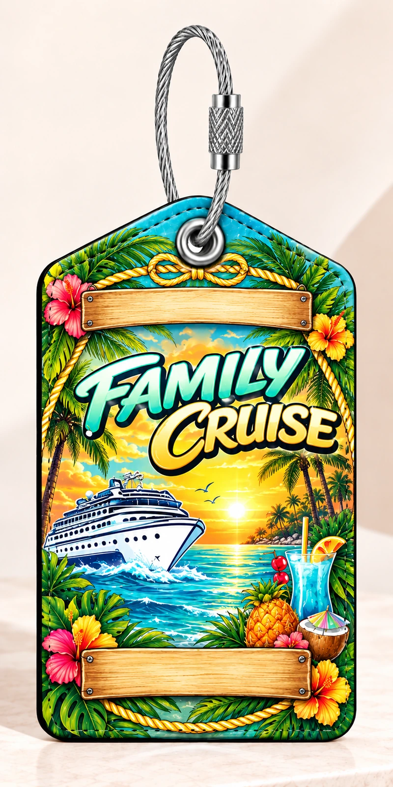 Custom family cruise luggage tag example