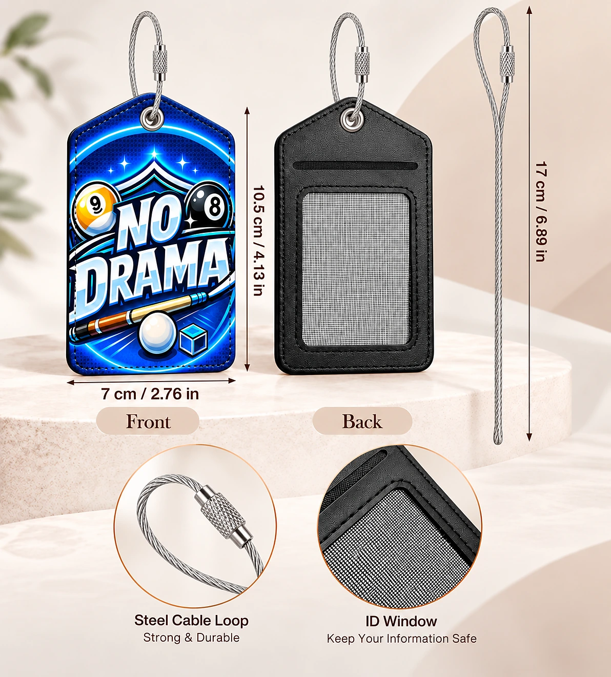 Pool bag team ID tag product details